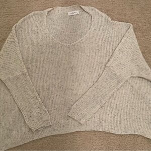 Carly Jean Los Angeles Light Gray V-Neck Sweater